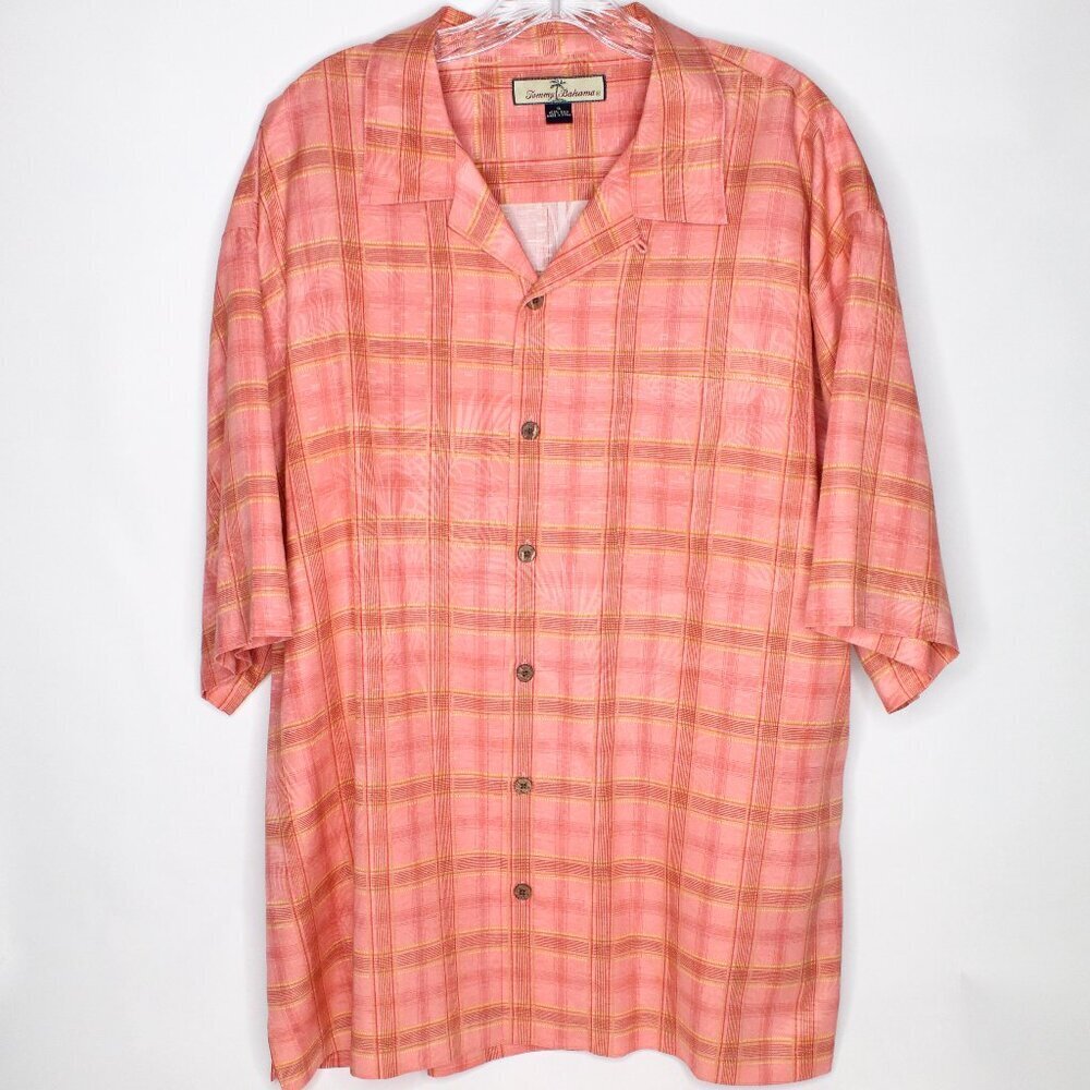 Tommy Bahama Orange Silk Camp Shirt